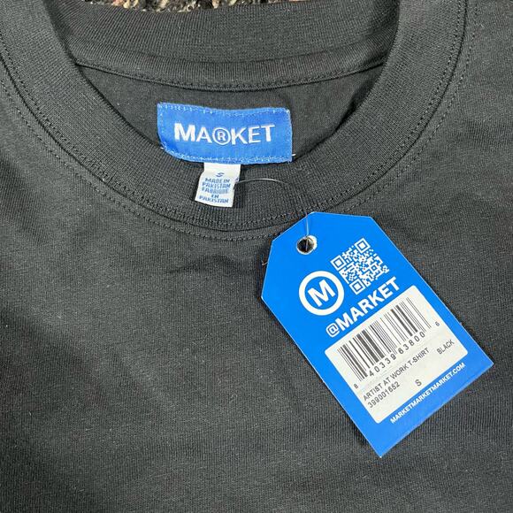Market Studios Artist at Work Black Tee T Shirt Mens Sz S New - Picture 4 of 4